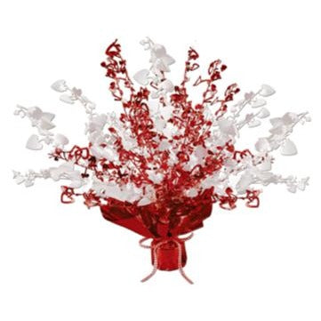 15-Inch Red & Opalescent Heart Gleam 'N Burst Centerpiece