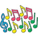 Neon Musical Note Silhouettes, 12 Pack