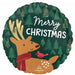 Modern Christmas Reindeer 18 Inch Round Foil Balloon