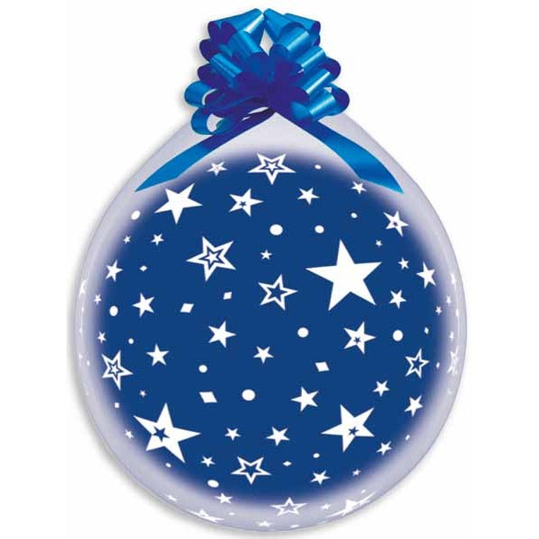 Gemar 18-Inch White Stars Latex Stuffing Balloons, 25 Count