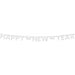 Silver Glitter Print Happy New Year Banner, 5 ft