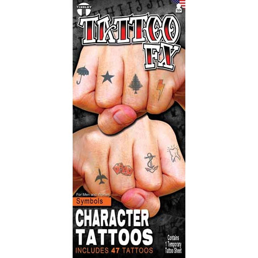 Tinsley Transfers Character Tattoo FX Knuckle Symbols