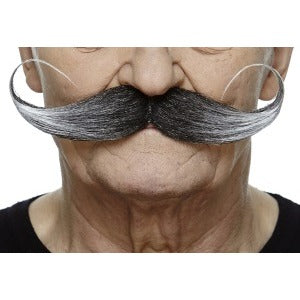 MOUSTACHE BLACK/GREY 18 CM X 5 CM