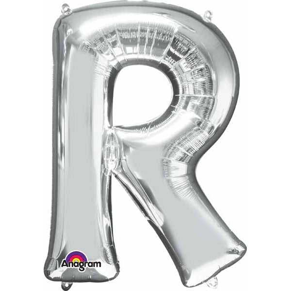 32-Inch Silver Letter R Balloon