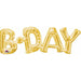 Gold BDAY Block Letter Foil Balloon