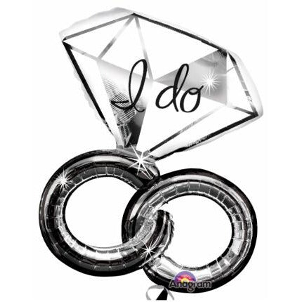 I Do Wedding Rings 30-Inch Foil Balloon