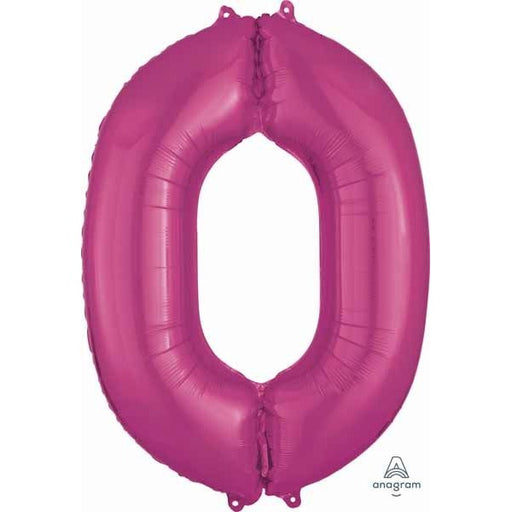 Pink Number 0 Foil Balloon, 34 Inch