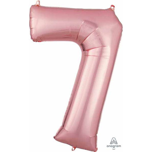 34-Inch Rose Gold Number 7 Balloon