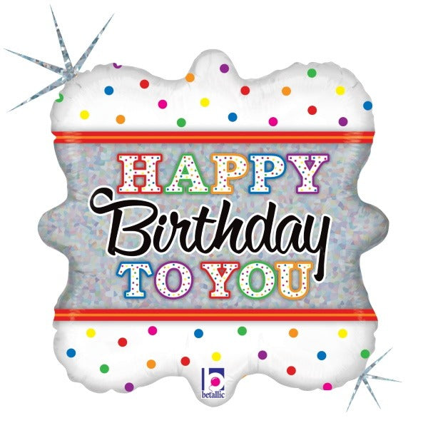 Candle Birthday to You 18" Holographic Foil Balloon