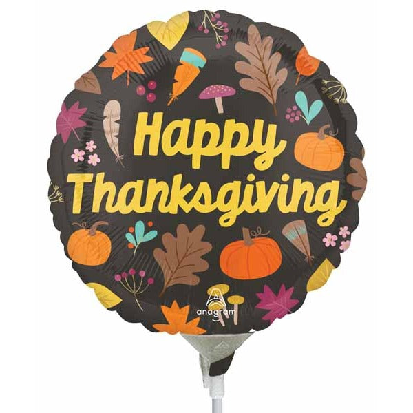 Give Thanks 4 Inch Round Foil Balloon