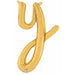 14" Gold Script Letter Y Balloon