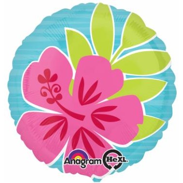 18-Inch Summer Scene Tropical Flowers Foil Balloon