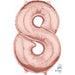 26-Inch Rose Gold Number 8 Balloon