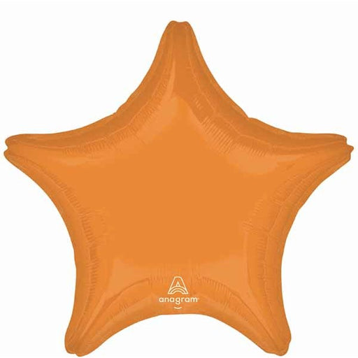 Vibrant Orange Star Foil Balloon, 19 Inch