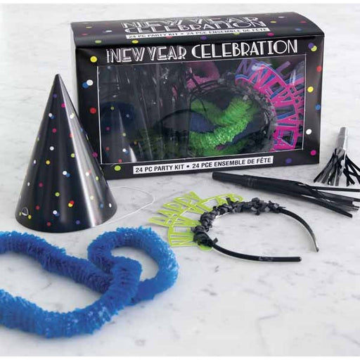 Neon Dots New Year's Party Kit for 8