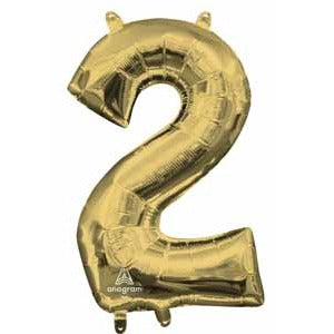 16-Inch White Gold Number 2 Balloon