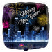 Happy New Year Skyline and Fireworks 18-Inch Foil Balloon