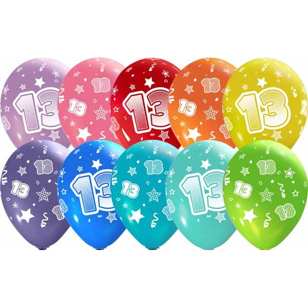 #13 NUMBERS-ALL-OVER 12" TRENDY ASST 50/B