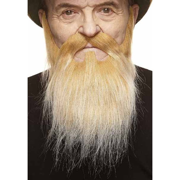 Blonde and White Costume Moustache and Beard Set