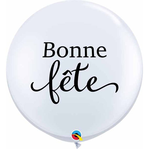 Simply Bonne Fête White 3-Foot Latex Balloons, 2 Count