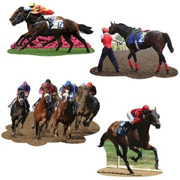 Derby Day Horse Racing Cutouts, 4 Pack