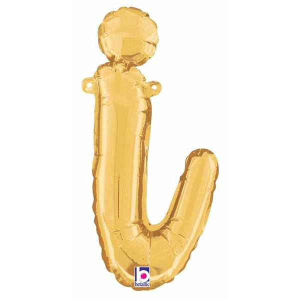 14-Inch Gold Script Letter I Balloon