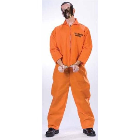 Men's Cell Block Psycho Costume with Mask and Handcuffs