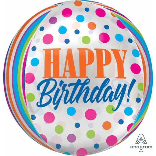 Birthday Bright Dots 16" Orbz Foil Balloon