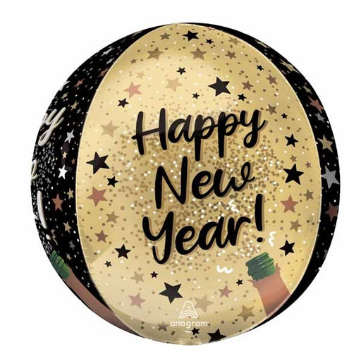 Natural Sparkle Happy New Year ORBZ 16-Inch Foil Balloon