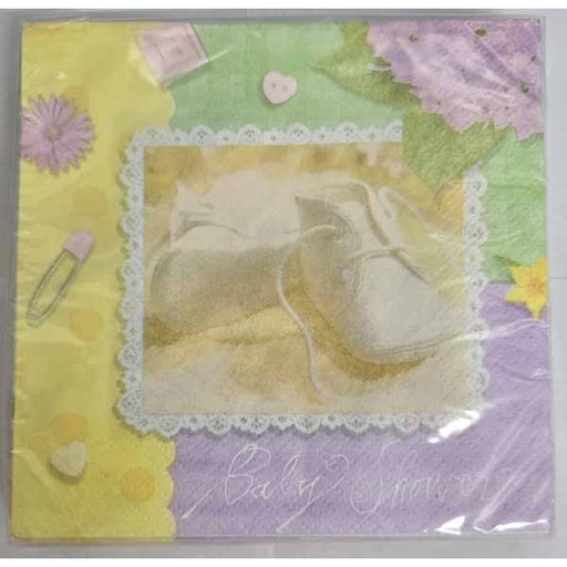 Pitter Patter Baby Shower Beverage Napkins, 16 Count