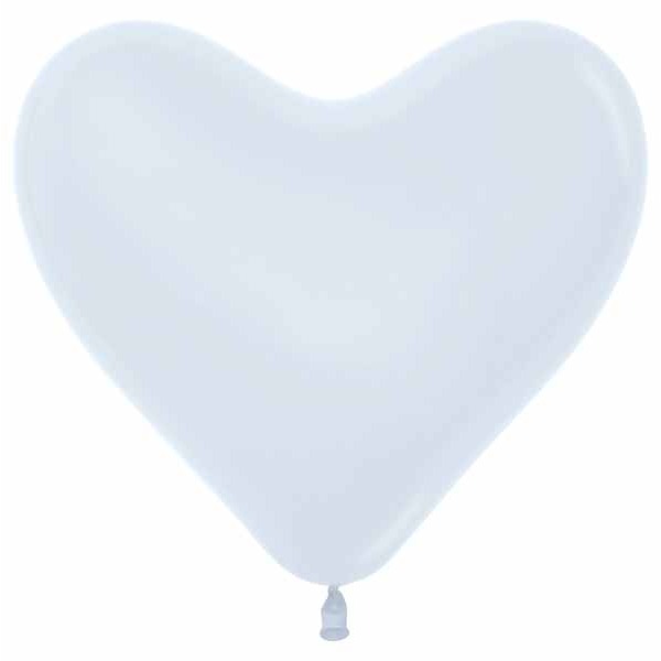 Sempertex White 12" Heart Latex Balloons, 50 Pack