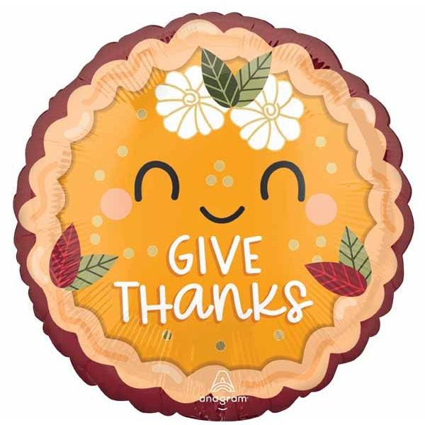 Slice of Thanks Pie 18-Inch Round Foil Balloon