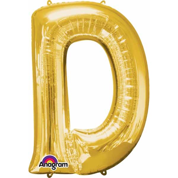 16 Inch Gold Letter D Foil Balloon