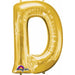 16 Inch Gold Letter D Foil Balloon