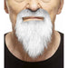 White and Grey Ducktail Moustache and Beard Costume Set
