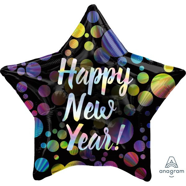 Iridescent New Year 19-Inch Foil Balloon