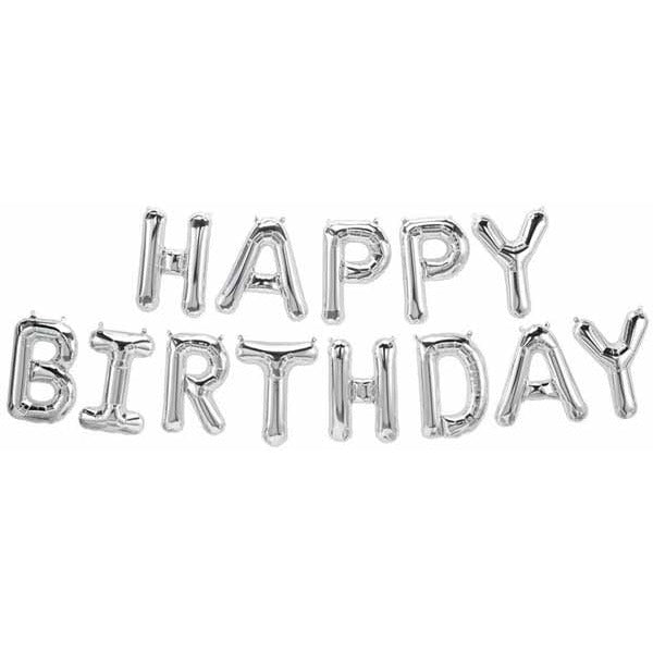 Silver Happy Birthday Letter Balloon Kit, 16 Inch