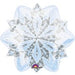18-Inch Silver and Blue Holographic Snowflake Foil Balloon