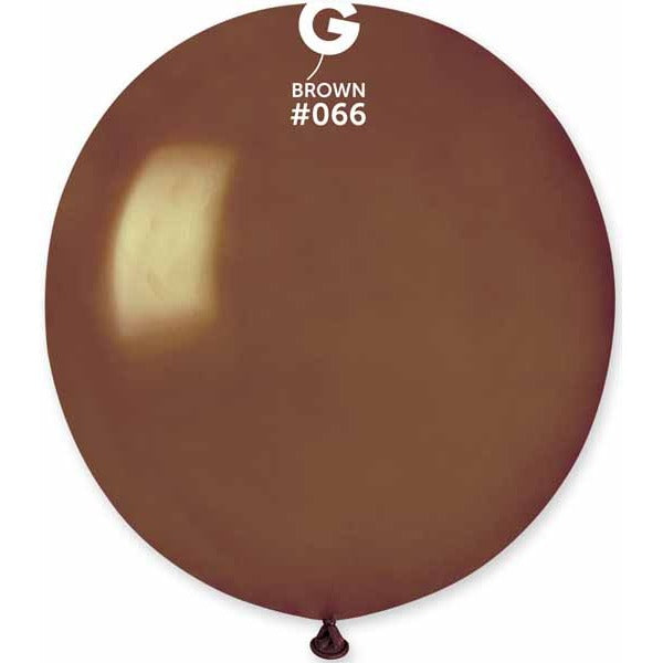 Gemar 19-Inch Metallic Brown Latex Balloons #066, 25 Count