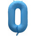 Decochamp 34" Neon Blue Number 0 Balloon