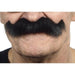 Black Self-Adhesive Costume Moustache, 13 cm x 4 cm