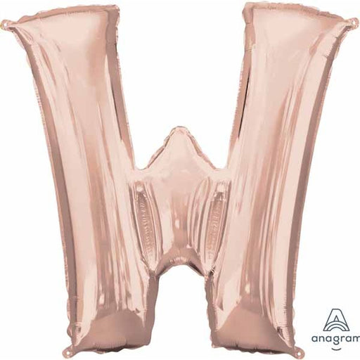 16-Inch Rose Gold Letter W Balloon
