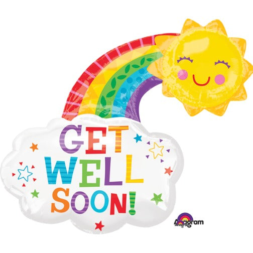 Get Well Happy Rainbow 30" Foil Balloon