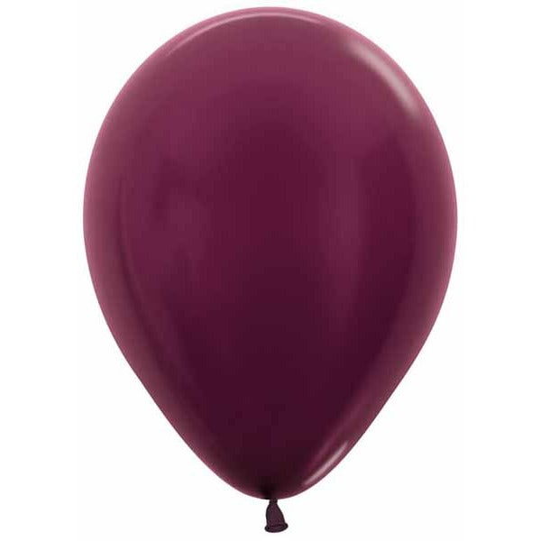 Sempertex 5" Metallic Burgundy Latex Balloons, 50 Count