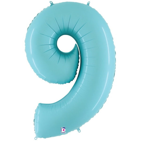 Megaloon Number 9 Balloon in Pastel Blue