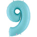 Megaloon Number 9 Balloon in Pastel Blue