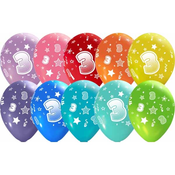 #3 NUMBERS-ALL-OVER 12" TRENDY ASST 50/B