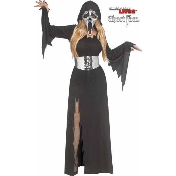 Ghost Face Mirror Bling Adult Costume, Small/Medium