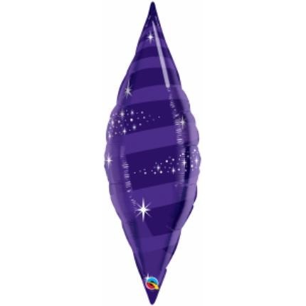 38-Inch Quartz Purple Taper Swirl Foil Balloon