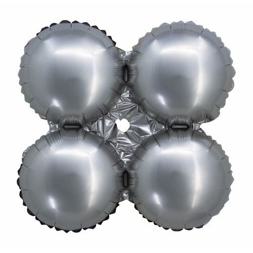 17 Inch Matte Silver Foil Quad Balloon